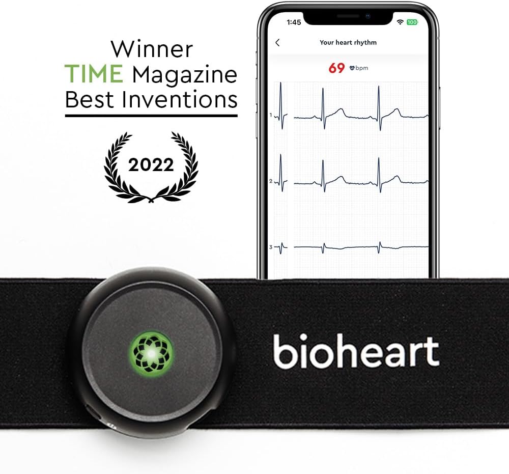 Bioheart | 24/7 Continuous Heart Monitor | No Prescription Needed | Smart Wearable | Chest Strap | One Month Subscription Included