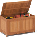 Tangkula 52 Gallon Wood Outdoor Storage Box, 3-in-1 Patio Storage Bench with Flip Top for Cushions, Pool Supplies, Gardening Tools, Outdoor Deck Box for Garden, Backyard, Poolside