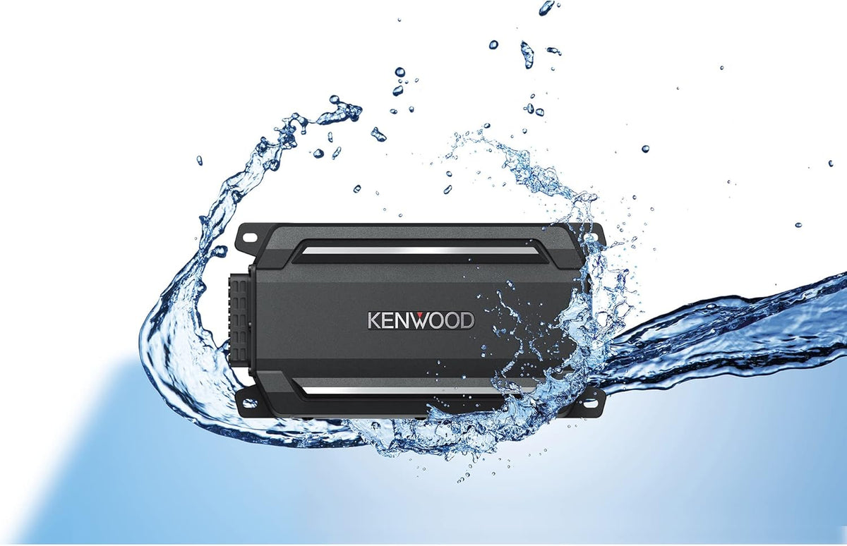 KENWOOD KAC-M5001 Compact Car/Marine Monoblock Class D Amplifier, 600W, IP67/IP66 Waterproof & Dustproof Subwoofer Amp, Speaker Level Input, Signal Sensing Turn-On, Wired Level Control