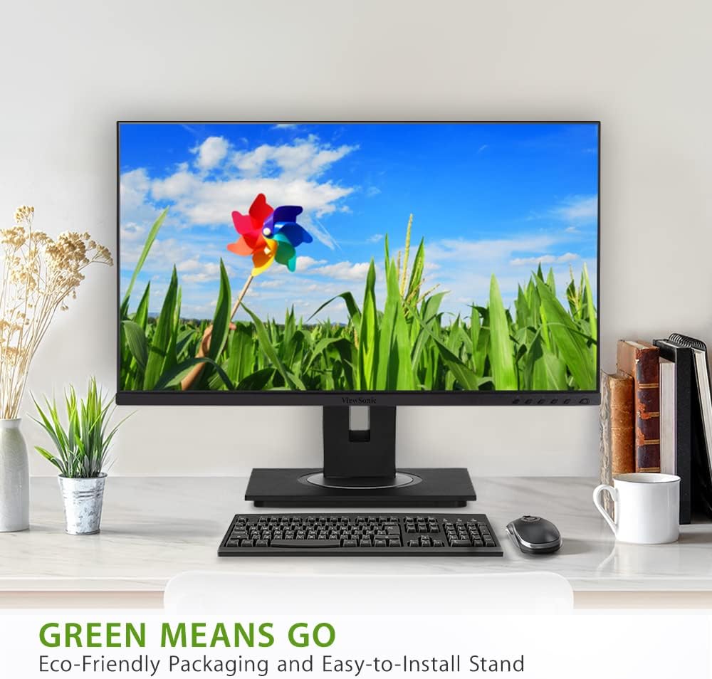 ViewSonic VG2748A 27" IPS 1080p Ergonomic Monitor with Ultra-Thin Bezels, HDMI, DisplayPort, USB, VGA (Renewed)