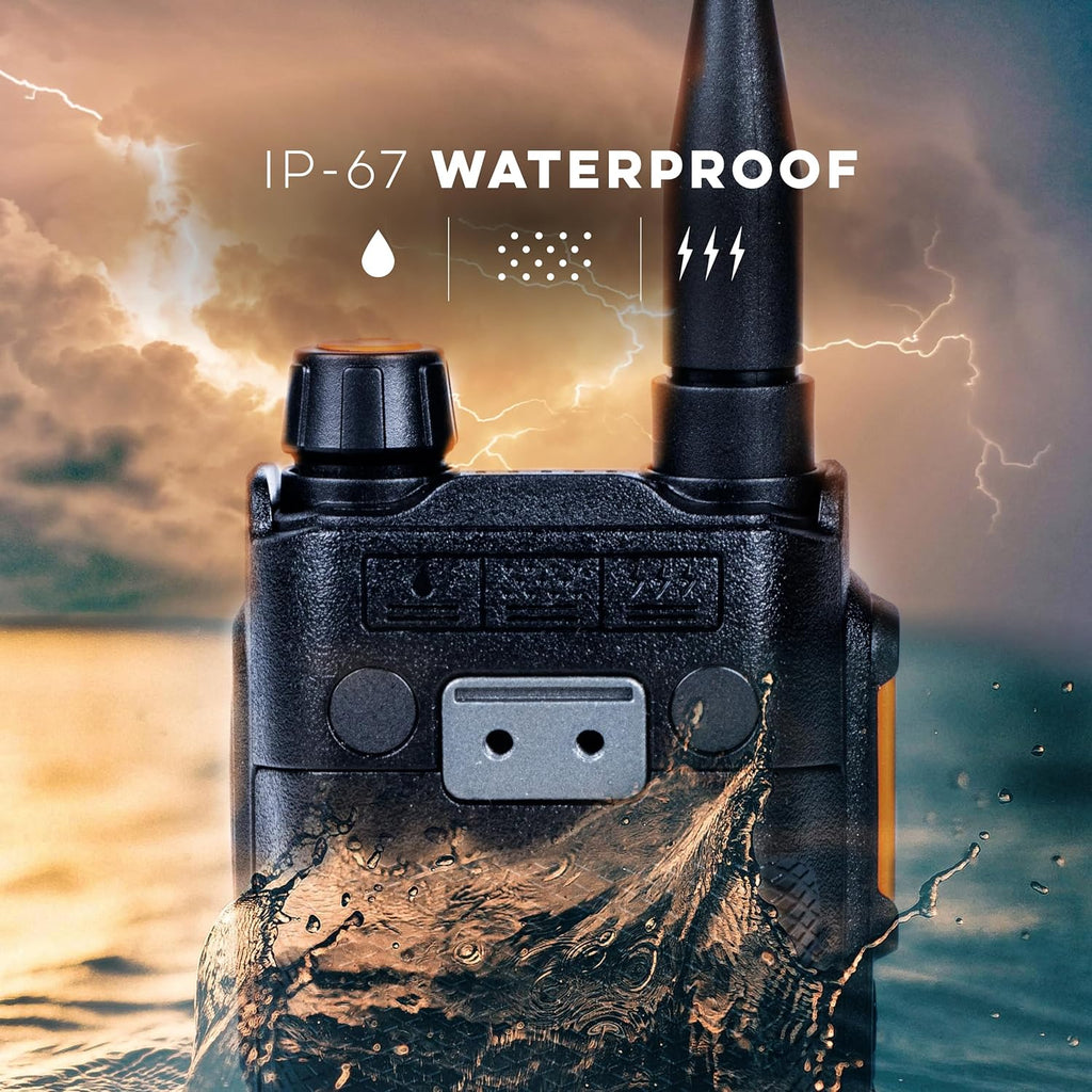 BTECH UV-PRO IP67 Dual Band VHF/UHF Two-Way Radio - APRS, Bluetooth, GPS, Text Messaging, Aviation Band Scanner, NOAA Weather Alerts, USB-C Rechargeable Battery