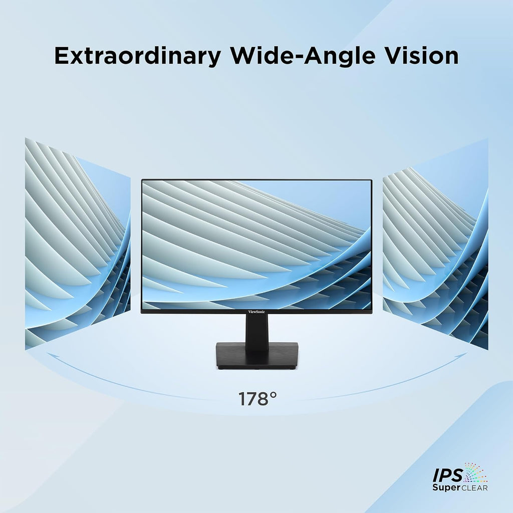 ViewSonic VA2448-MHU 24 Inch 1080p Monitor, IPS Display with 120Hz for Everyday Productivity, Variable Refresh Rate for Home and Office, HDMI, VGA, and USB C Inputs