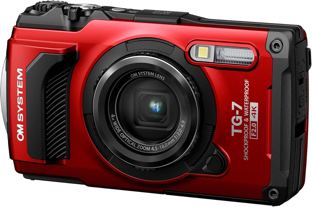 OM System OLYMPUS Tough TG-7 Red Underwater Camera, Waterproof, Freeze Proof, High Resolution Bright, 4K Video 44x Macro Shooting (Successor Olympus TG-6)