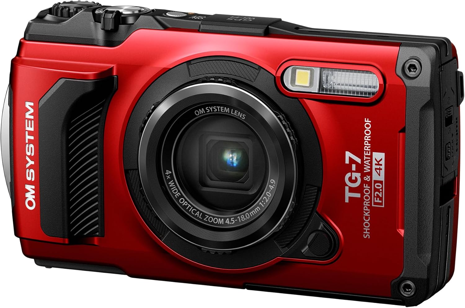 OM System OLYMPUS Tough TG-7 Red Underwater Camera, Waterproof, Freeze Proof, High Resolution Bright, 4K Video 44x Macro Shooting (Successor Olympus TG-6)