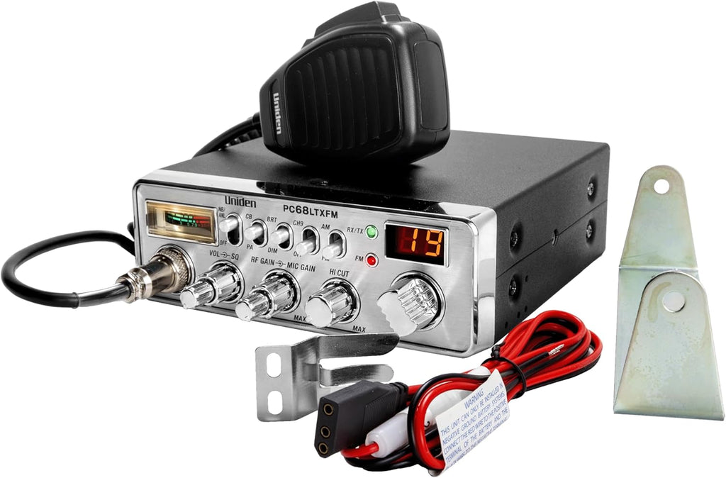 Uniden PC68LTXFM Professional 40-Channel CB Radio with Dual-Mode AM/FM, Integrated SWR Meter, PA/CB Function, Hi Cut, RF/Mic Gain Control, and Instant Channel 9