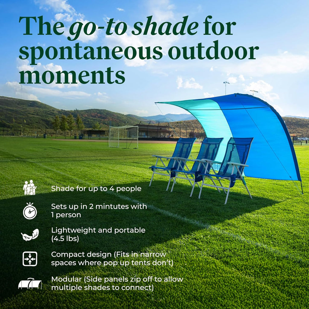 SHIBUMI SHADE Park Vista | Lightweight Freestanding Canopy for 1-4 People | 5 lbs, Fast 2-Minute Setup | Ideal for Sidelines, Parks, and Playgrounds