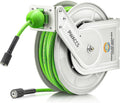 PWACCS Retractable Pressure Washer Hose Reel, Heavy Duty Power Washer Hose Reel 1/4" x 60ft, High Pressure Reel Auto Rewind, Wall/Floor Mounted, 3600 PSI