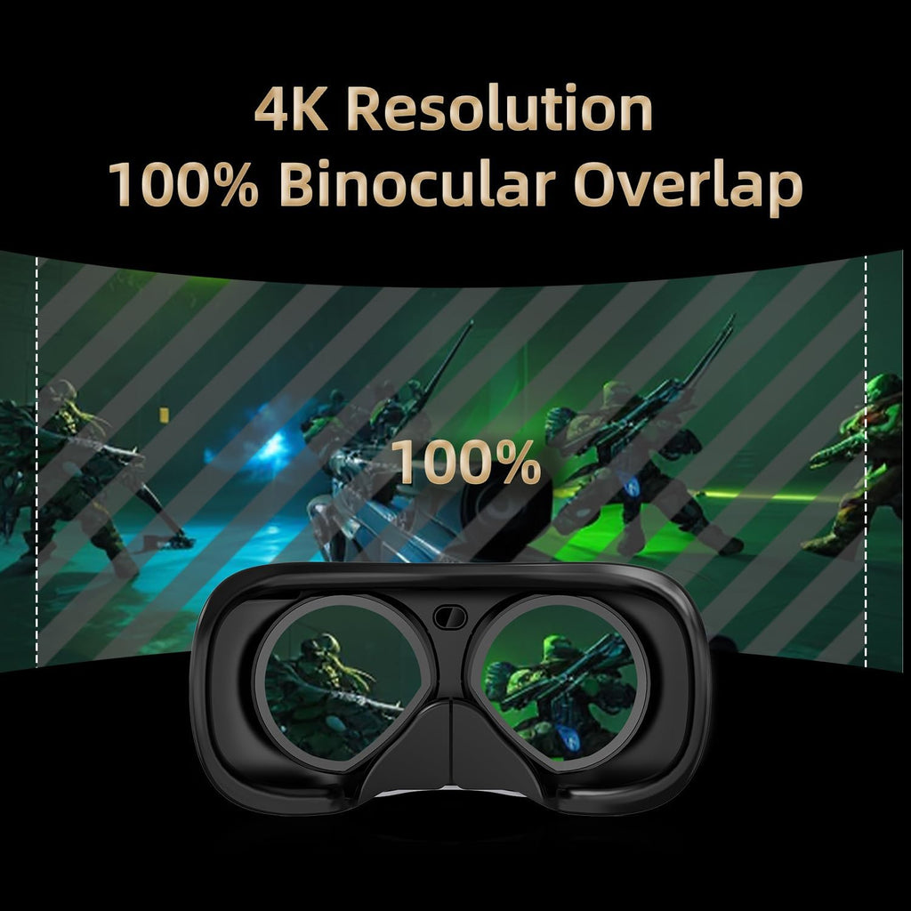 DPVR E4 VR Headset - PCVR Virtual Reality Headset for PC Games with Controller, Compatible with SteamVR