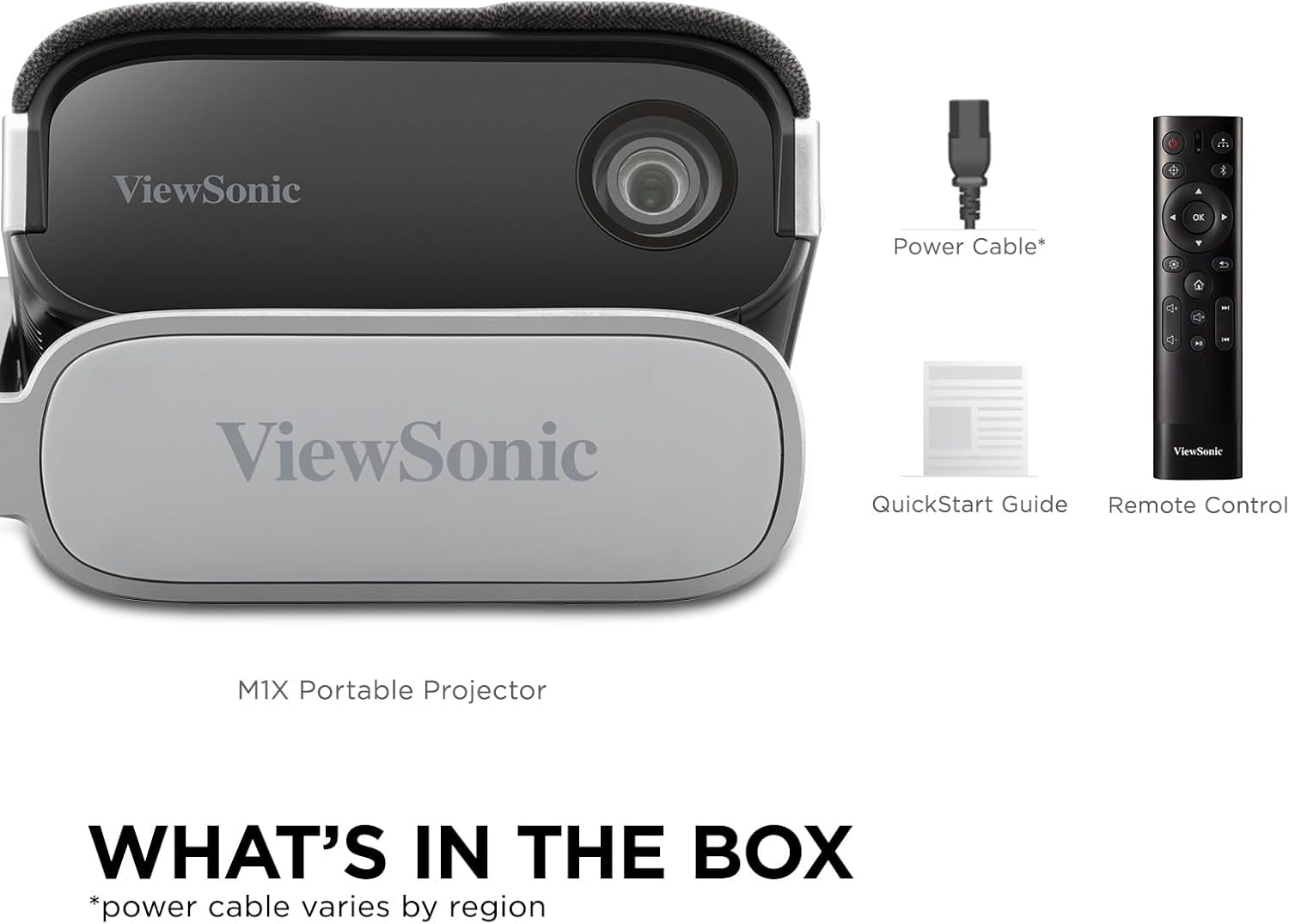 ViewSonic M1X Portable LED Projector, 360-Degree Projection and Smart Stand for Easy Setup, Harman Kardon Audio, Built-In Battery, H/V Keystone, 4-Corner Adjustment, Bluetooth, Wi-Fi, USB-C, and HDMI