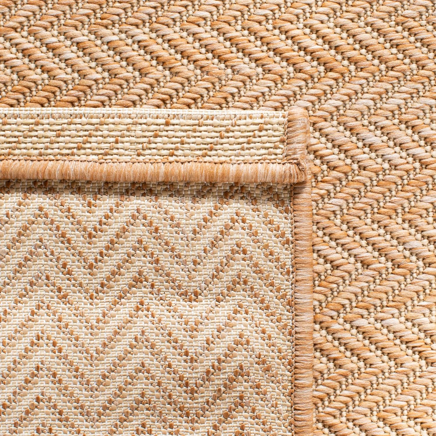 SAFAVIEH Washable Rug Outdoor Courtyard Collection - 9' x 12', Natural & Cream, Non-Shedding & Easy Cleaning, Ideal for Patio, Backyard, Mudroom (CY8022-03012)