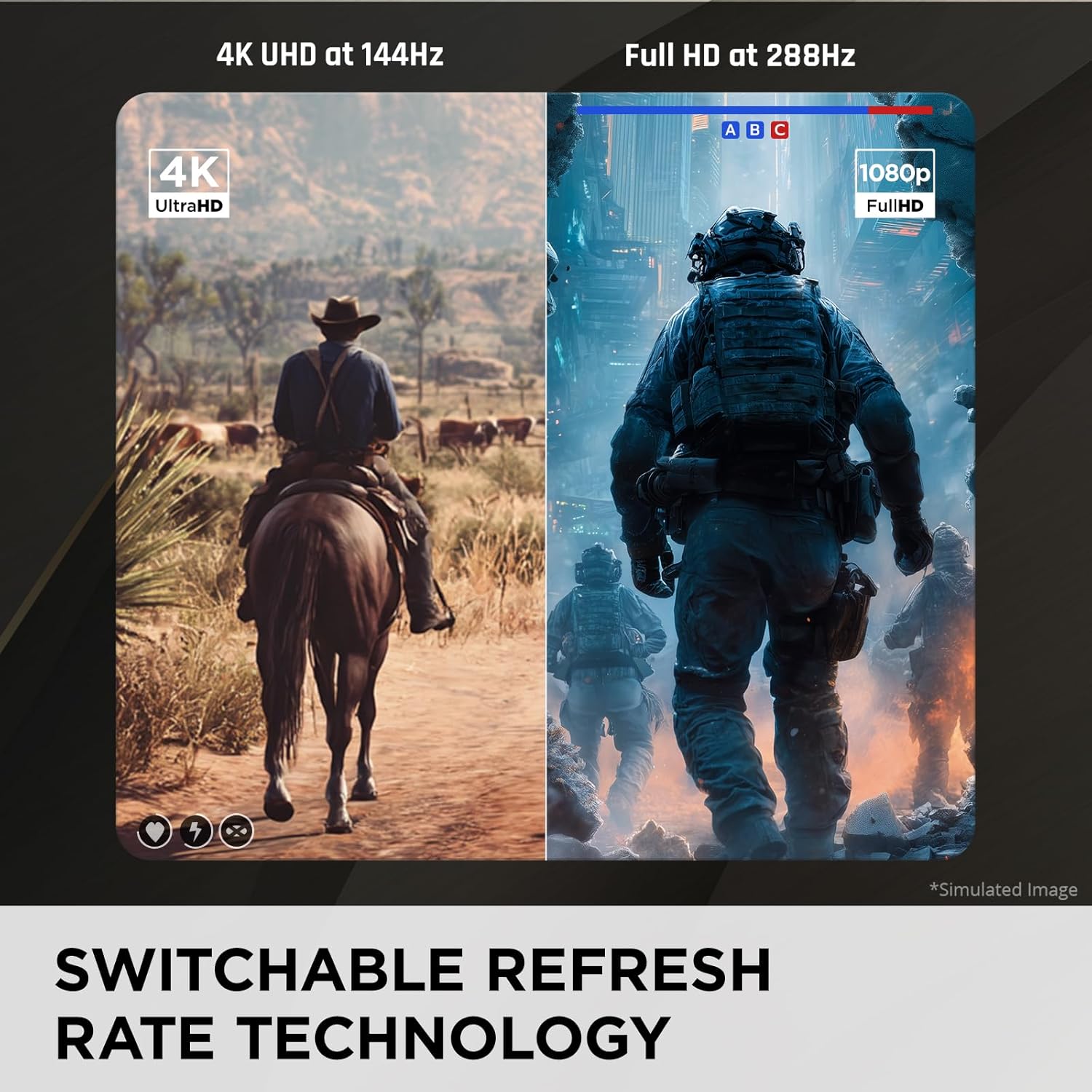 ViewSonic VX2730D-4K 27 Inch 4K Gaming Monitor, IPS with Switchable Refresh Rate at 288Hz and 0.5ms for Smooth Gameplay, FreeSync Premium, Eye Care Technology, Advanced Ergonomics, HDMI, and DP Inputs