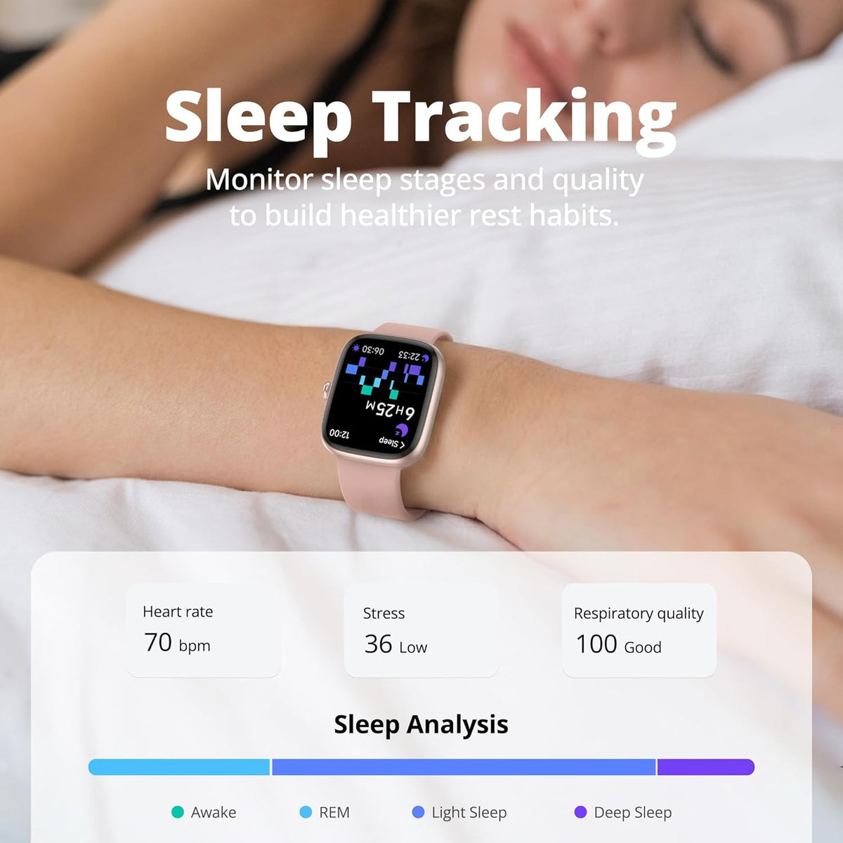 Smart Watch for Women, 1.83" HD Touchscreen Fitness Tracker, Bluetooth Calling, 110+ Sports Modes, Heart Rate SpO2 Sleep Monitor, DIY Dial, IP67 Waterproof, Compatible with Android & iOS
