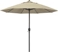 California Umbrella 12-Year Protection 9-Ft Outdoor Patio Umbrella, Sunbrella Fade-Resistant Acrylic Fabric, Auto Tilt and Crank, Heavy-Duty Aluminum Frame/ Reinforced Ribs, Bronze Pole, Antique Beige