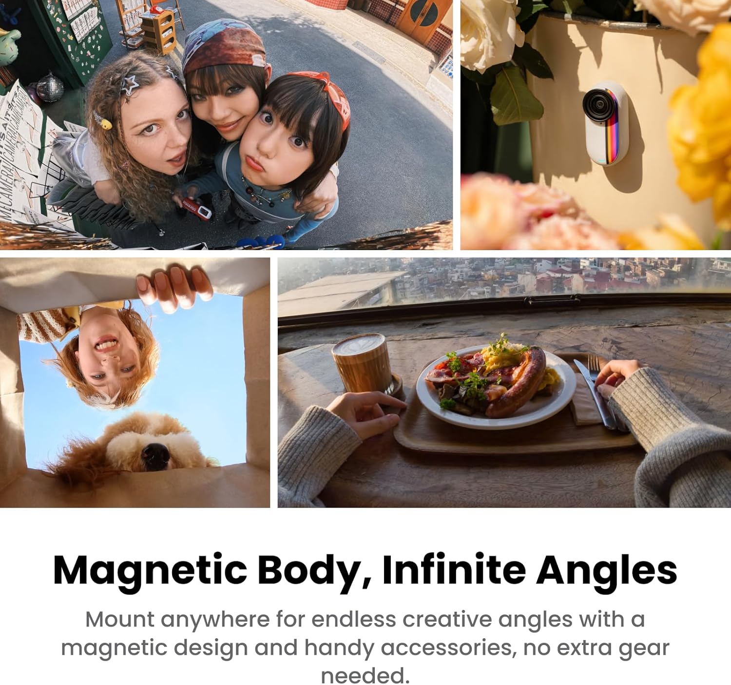 Insta360 GO 3S Retro Bundle Special Edition 128GB White - Small 4K Vlogging Camera, Hands-Free POV Cam, Retro Filters, 4K30fps, Extra Bttery, Lightweight Wearable Vlog Camera for Street & Daily Shots