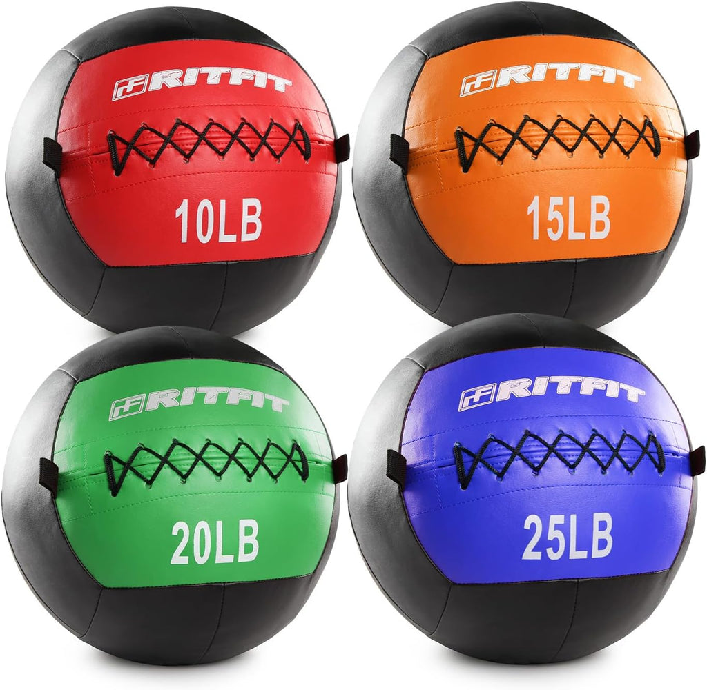 RitFit Soft Medicine Ball/Wall Ball for Strength and Conditioning Workouts, Core Training