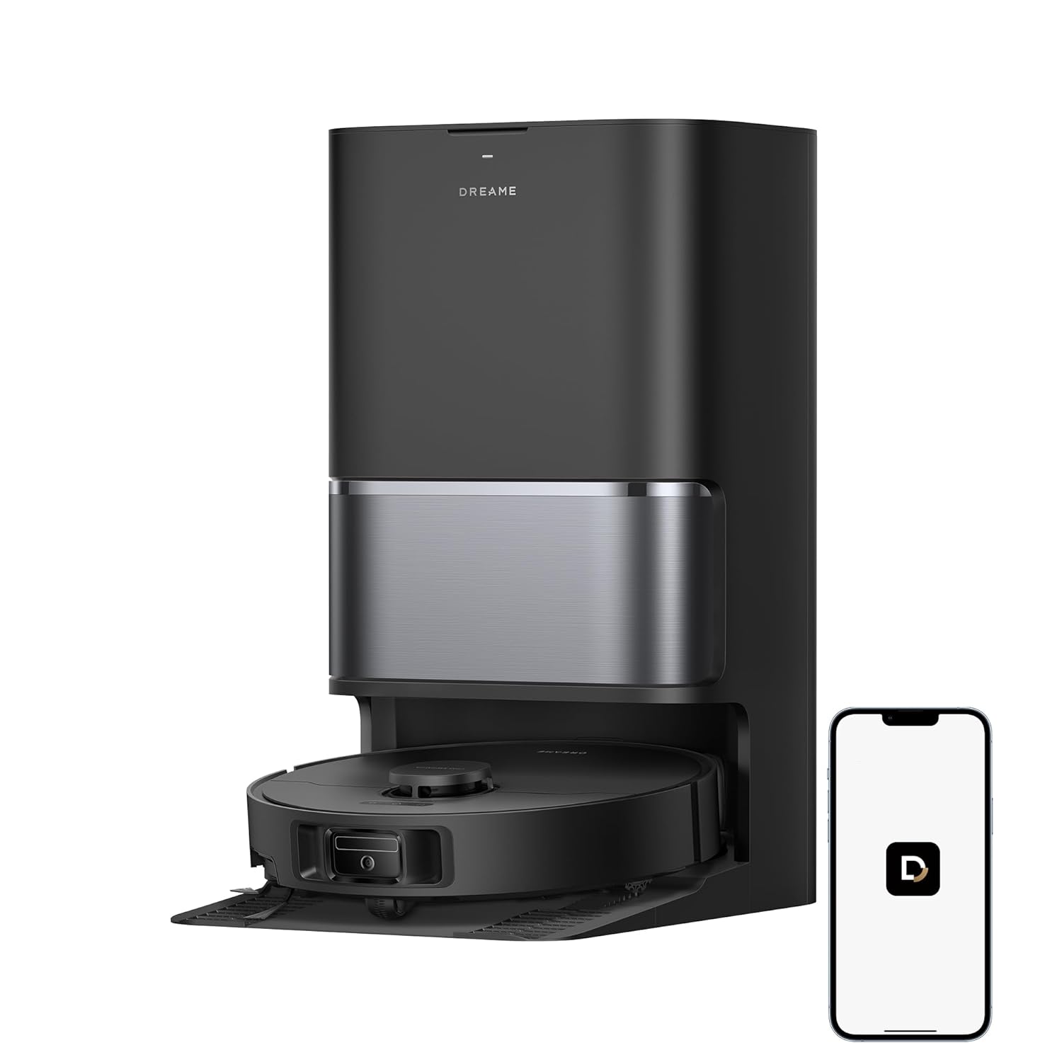 DREAME L40 Ultra Gen 2 Robot Vacuum and Mop with 25,000Pa Suction, Extendable Side Brush and Mop, All-in-One Self-Emptying & Cleaning Dock, Voice & App Control, Black