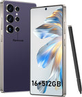 BXV I25 Ultra 16+512GB Smartphone - 7000mAh Battery, 6.99-inch Display, Built-in Pen, Android 14, Snapdragon 8 Gen3, 68MP+108MP Camera Outperform Competitors in Speed & Power (Purple)