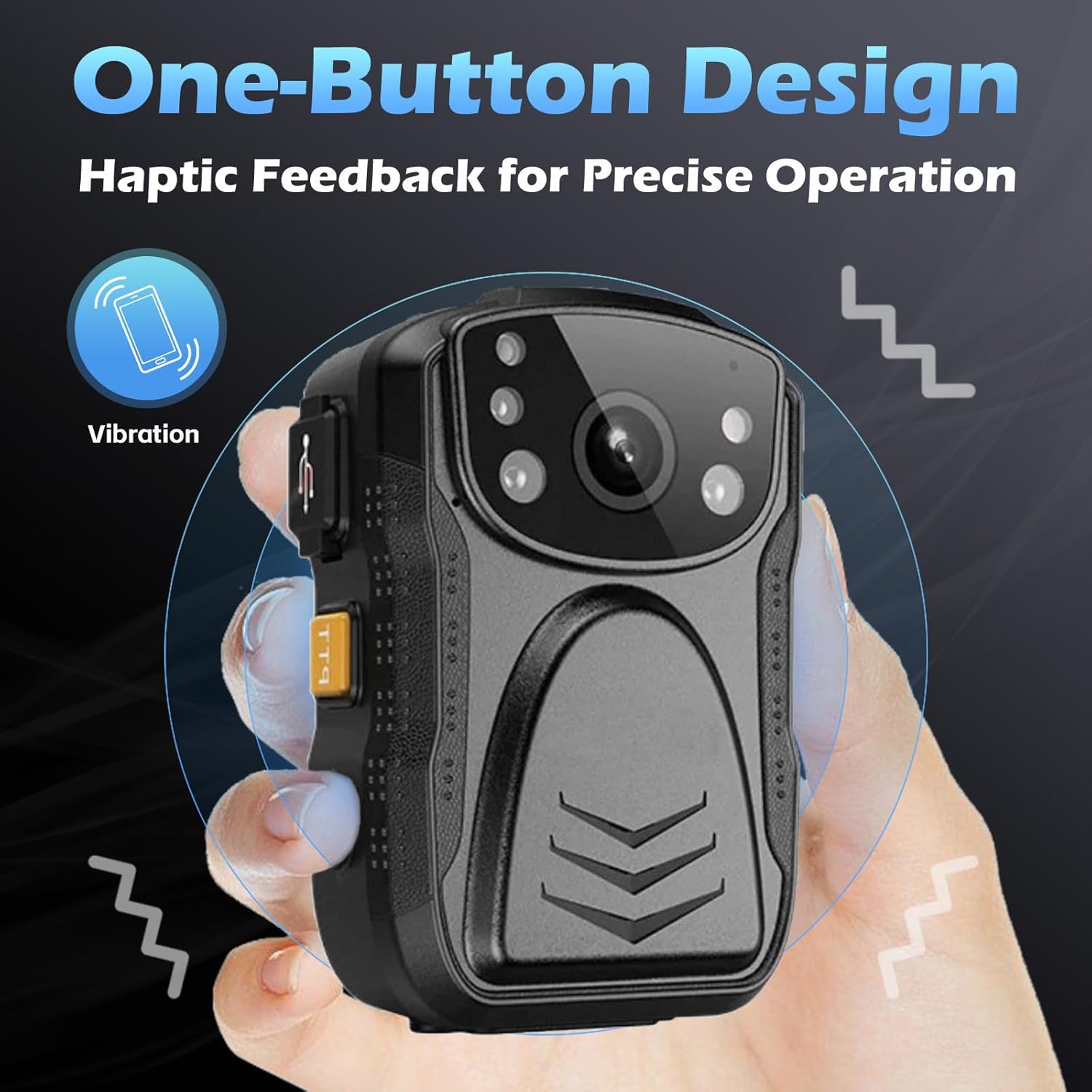 PatrolMaster 1296P UHD Body Camera with Audio, 2 Inch Display, Night Vision, Waterproof, Shockproof, Body Worn with Compact Design, Police Use (64GB)