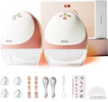 Heated Wearable Breast Pump Hands-Free, Portable Electric Breastfeeding Pump, 4 Modes & 9 Levels, Innovated Heating Tech with Strong Battery & Hospital-Grade Suction, 19/21/24mm Flange Inserts