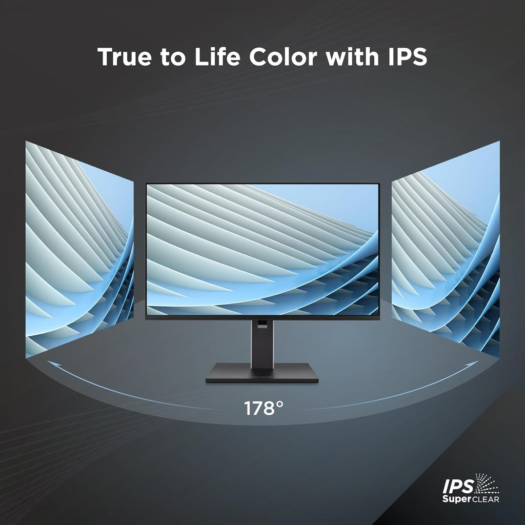 ViewSonic VG2751 27 Inch 1080p Monitor, IPS Display with 100Hz for Smooth Home and Office Productivity, Full Ergonomic Adjustability, 4-Port USB Hub, HDMI, DisplayPort, and USB-C Inputs