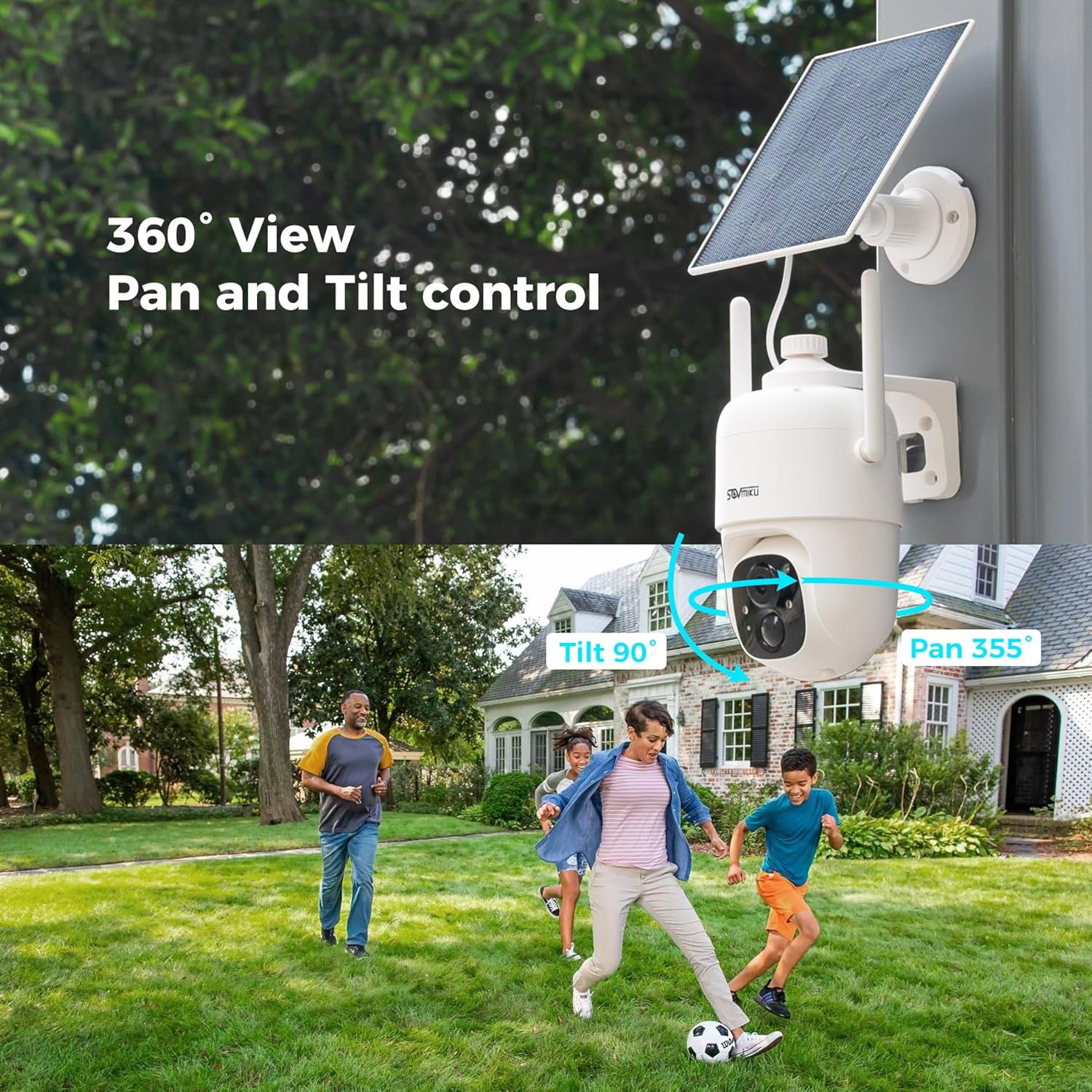 Vicohome 4CQ1 AI 2K Solar Security Camera Wireless Outdoor, Battery Powered,Two Way Audio,Motion Detection, 360° View,Easy to Setup,Color Night Vision,Audible Flashlight Siren,180 Days Care Plan