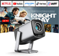 Compatible with Netflix & TOF Real-time Focus Mini Projector with WiFi and Bluetooth, XuanPad Silver Smart Projector 4K Support, Dolby Audio & Keystone, 210° Rotatable Stand for Home