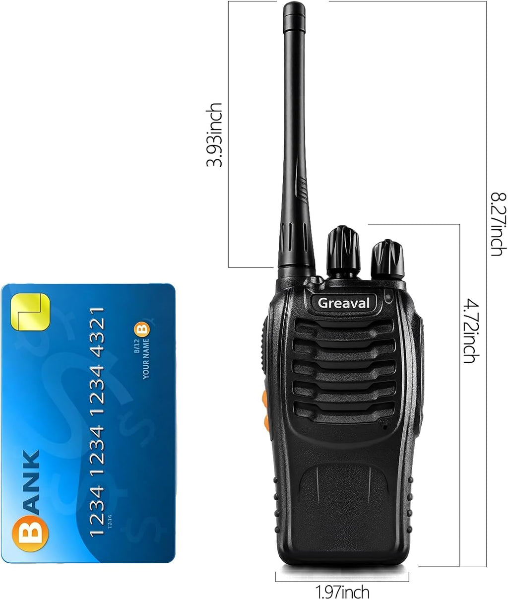 Walkie Talkies 10 Pack Rechargeable Two-Way Radios with Earpiece 16 Channel for Adults, Li-ion Battery and Charger Included, Long Range Walkie talkies (Pack of 10)
