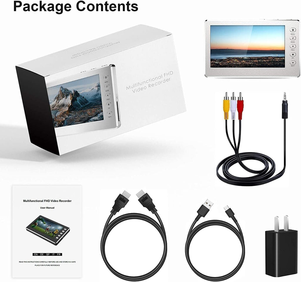 VHS to Digital Converter, Video to Digital Converter,1080P Video Converter Machine, Analog to Digital Converter, Video Audio Recording from VCR, VHS, DVD, Mini DV, Tapes, Hi8, Camcorders