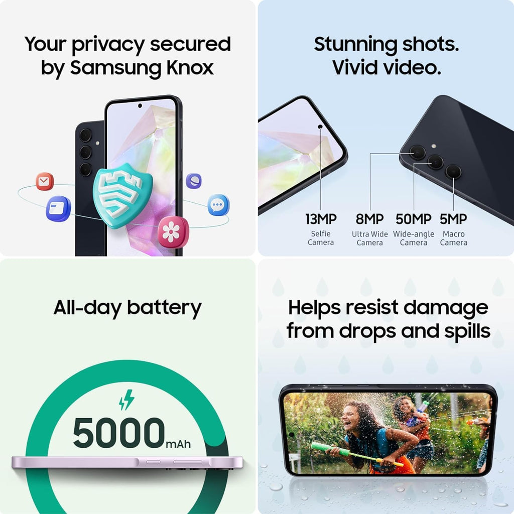 Samsung Galaxy A35 5G, 128GB, Awesome Navy - Unlocked (Renewed)