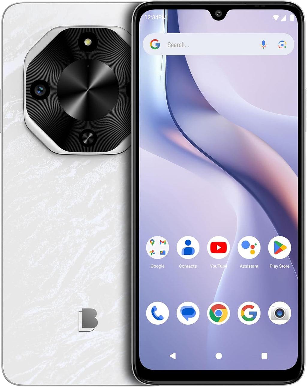 BLU G75 | 2025 | Unlocked | 6.8” HD+ 120Hz Infinity Display | 50MP Main + 13MP Selfie Cameras | Water/Dust Resistant | 256GB Internal Storage | US Version | US Warranty | White
