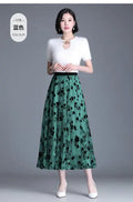 Women's 3D Posy Double-Layered Mesh Midi Skirt Long Floral Tulle Pleated Tutu  Mesh Skirts
