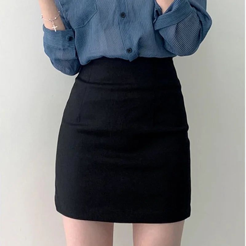Mini Skirts Women Solid Bodycon Minimlaist Elegant Official 3 Colors Feminino Fashion Leisure Temperament Basic Summer OL Faldas