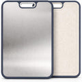 Stainless Steel Cutting Board 16 x 11 Inch, Double Sided Chopping Board with Wheat Straw Back, Vegetables & Fruit