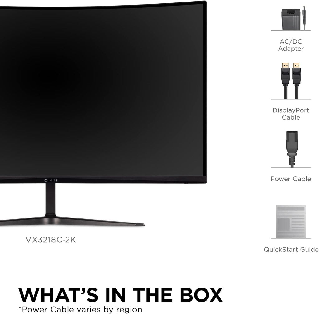 ViewSonic VX3218C-2K 32" Curved 1440p 1ms 165Hz Gaming Monitor with AMD FreeSync Premium, HDMI and Display Port(Renewed)