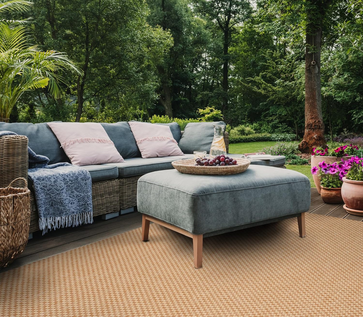 SAFAVIEH Courtyard Collection 8' x 10' Natural / Cream CY8653 Indoor-Outdoor Waterproof Easy-Cleaning Patio Backyard Mudroom Area-Rug