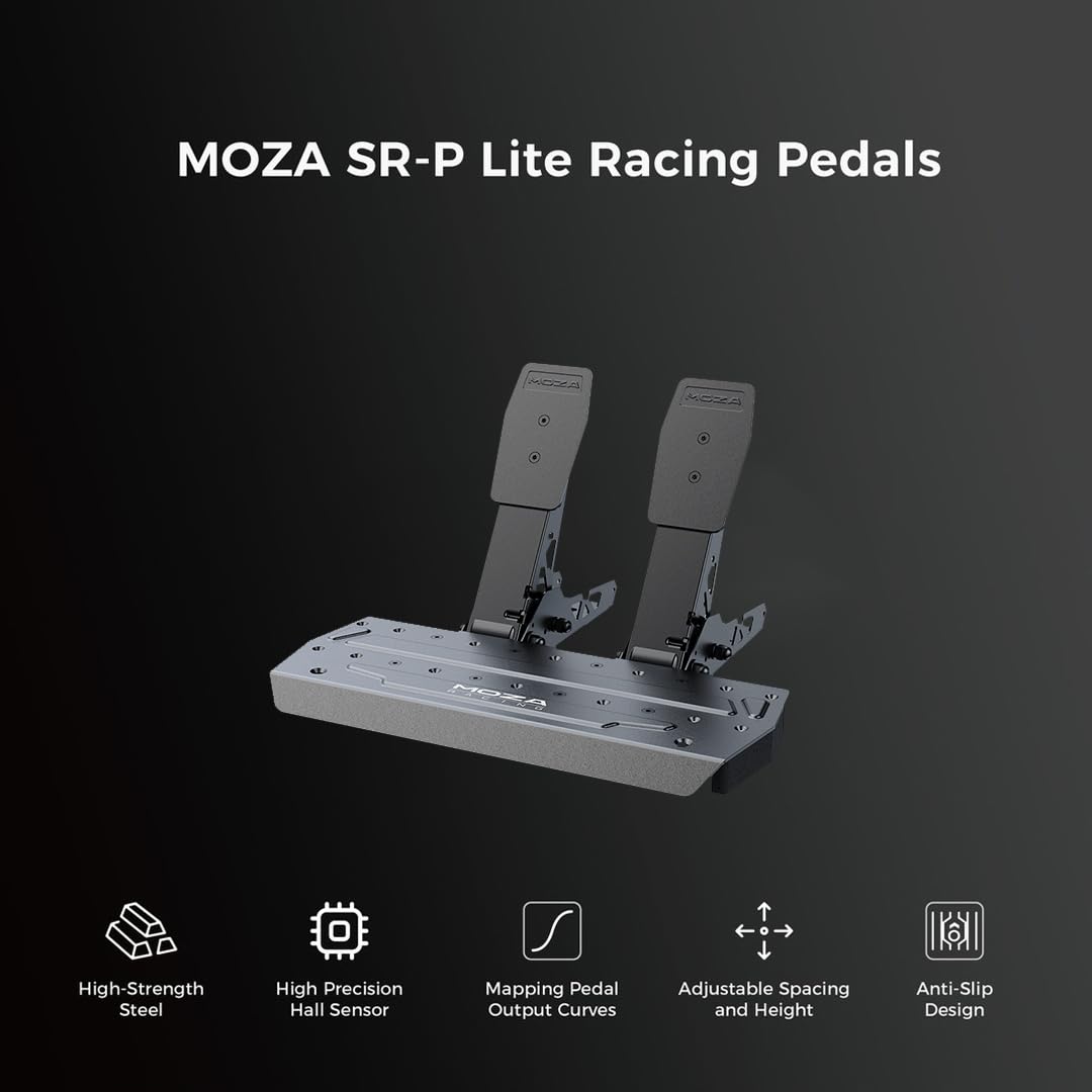 MOZA R5 All-in-One PC Gaming Racing Simulator: 5.5Nm Direct Drive Wheel Base, 11-inch Racing Wheel, Anti-Slip Pedals and a Desk Clamp, Cloud-based App Control