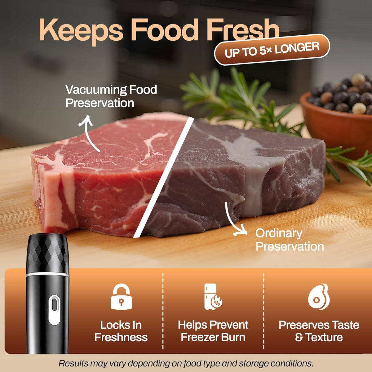 Compact Vacuum Sealer for Food - Powerful Handheld Vacuum Sealer with 30 BPA-Free Reusable Bags and 5 Clips, Rechargeable Cordless Sealer with Detachable Moisture Tank for Meal Prep, Freezer & Travel
