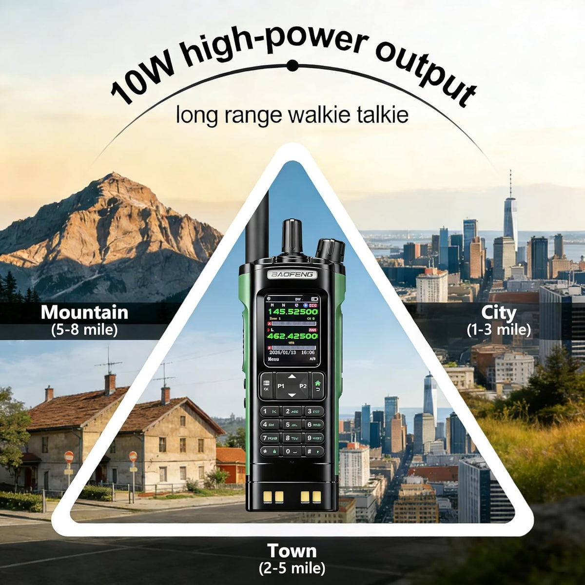 BAOFENG DM32 DMR Radio,DM-32UV Digital Two-Way Radio,Long Range Walkie Talkies,10W Handheld Ham Radio with GPS & APRS,NOAA | Tactical Antenna, MOLLE Bag & Comms Card | Programming & Type-C Charging