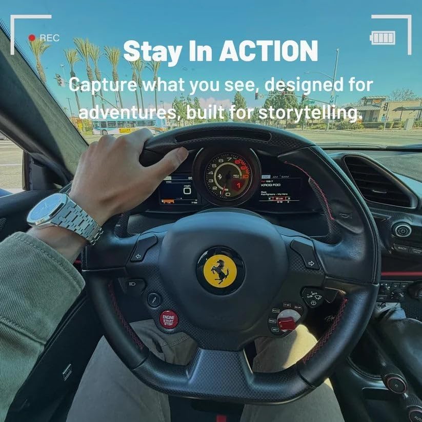 Deedlite Visus Cam Mini 4k POV Camera, 4S Vision WiFi Body Camera with 150Min Battery, Thumb-Sized Wearable Camcorder, Waterproof Helmet Cam for Motorcycle/Cycling/Vlogging, Hands-Free Recording