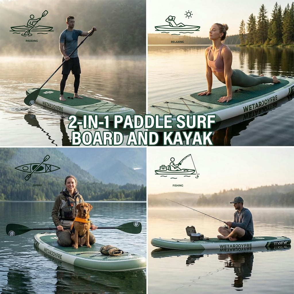 Inflatable Paddle Board SUP Board for Adults, Ultra-Light Stand Up Paddleboard with 450Lbs Capacity, Non-Slip Deck & Complete Accessories for Youth & Pets