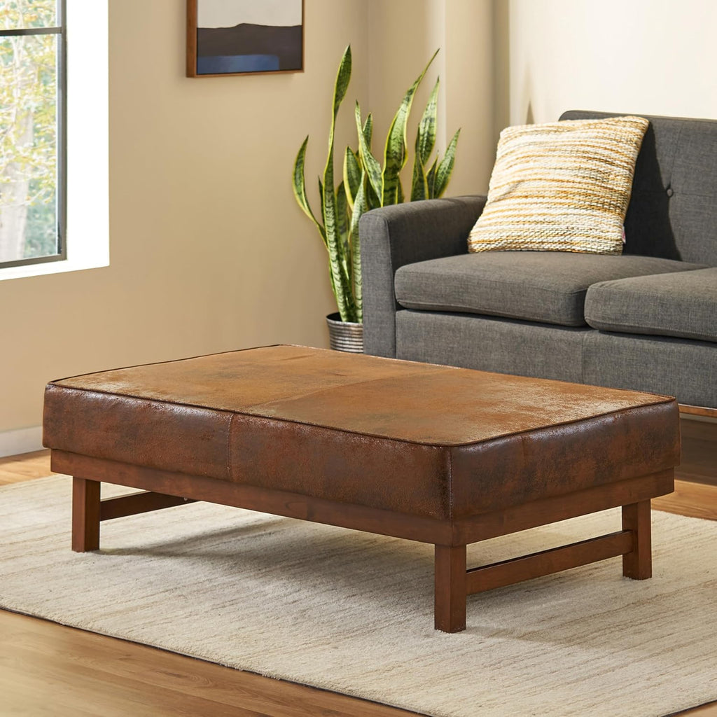 Christopher Knight Home Hillman Cocktail Ottoman, Brown + Walnut