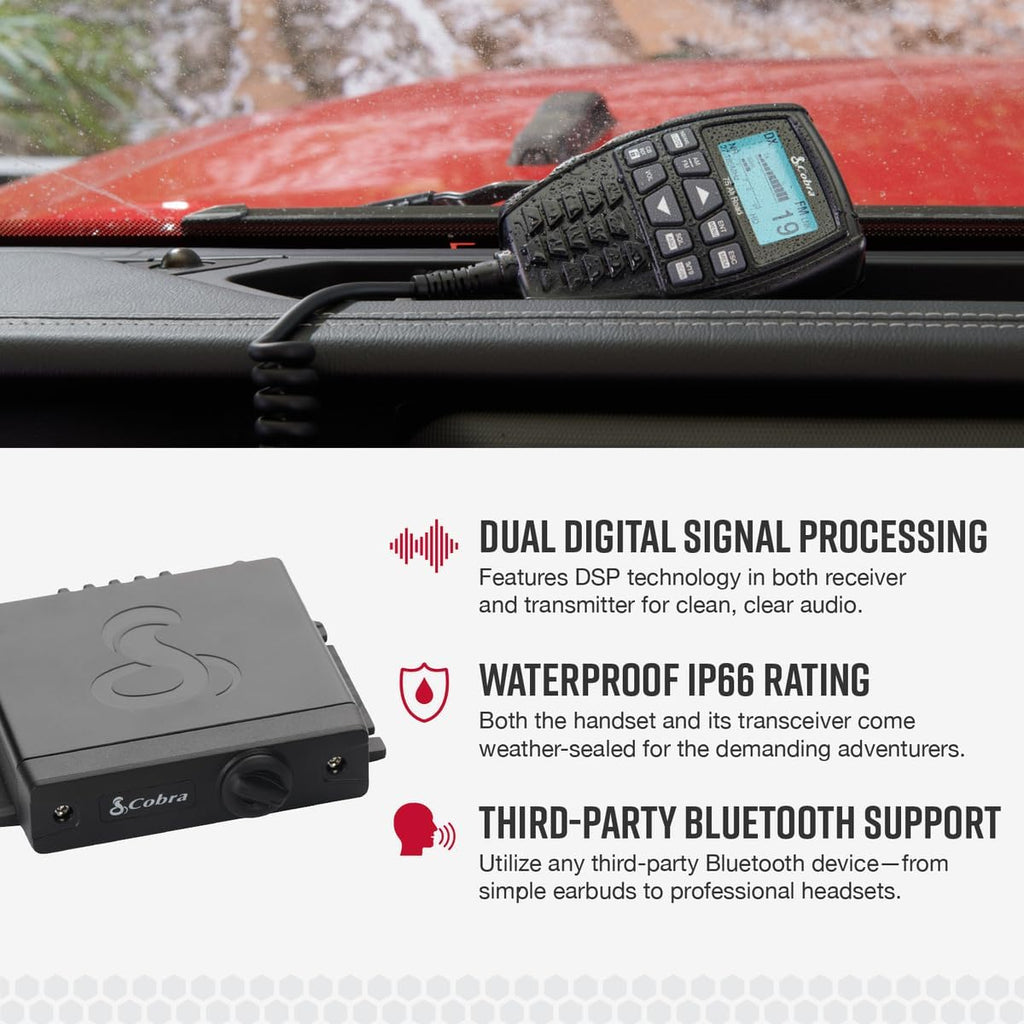 Cobra 75 All Road Wireless CB Radio, Black & HG A1000 18.5 inch Magnetic Mount CB Antenna – Heavy Duty Magnet, for use in Cars, SUVS Recreational Vehicles 100 Watt Power Handling Capability, Black