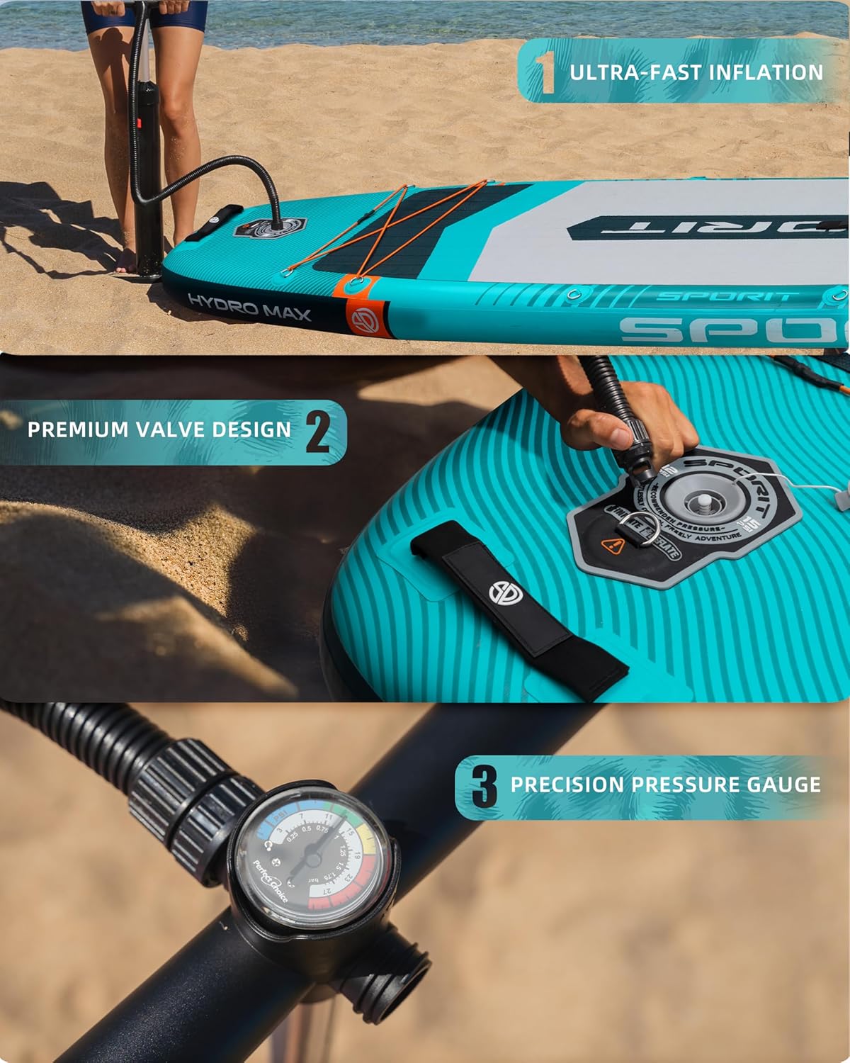 11'6" x 35" Extra Wide Inflatable Paddle Board for Adults, 450 lb Capacity Wide Stable Stand Up Paddle Board, 2–3 Person SUP, Heavy Duty 22 PSI, US Fin, Kayak D Rings, Large Stable Paddleboard