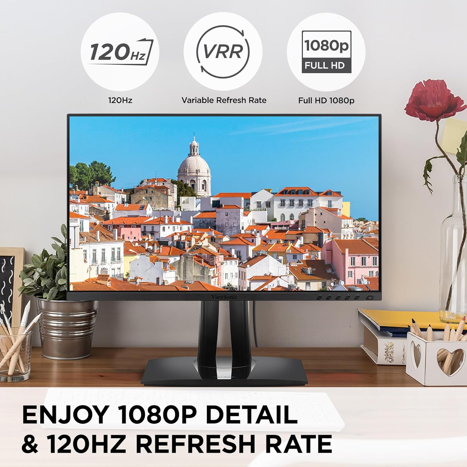 ViewSonic VP2456A 24" 1080p IPS Monitor - Advanced Ergonomics, ColorPro 100% sRGB Rec 709, Pantone Validated, 14-bit 3D LUT, 120Hz, USB, HDMI, DisplayPort, 90W USB C (Renewed)