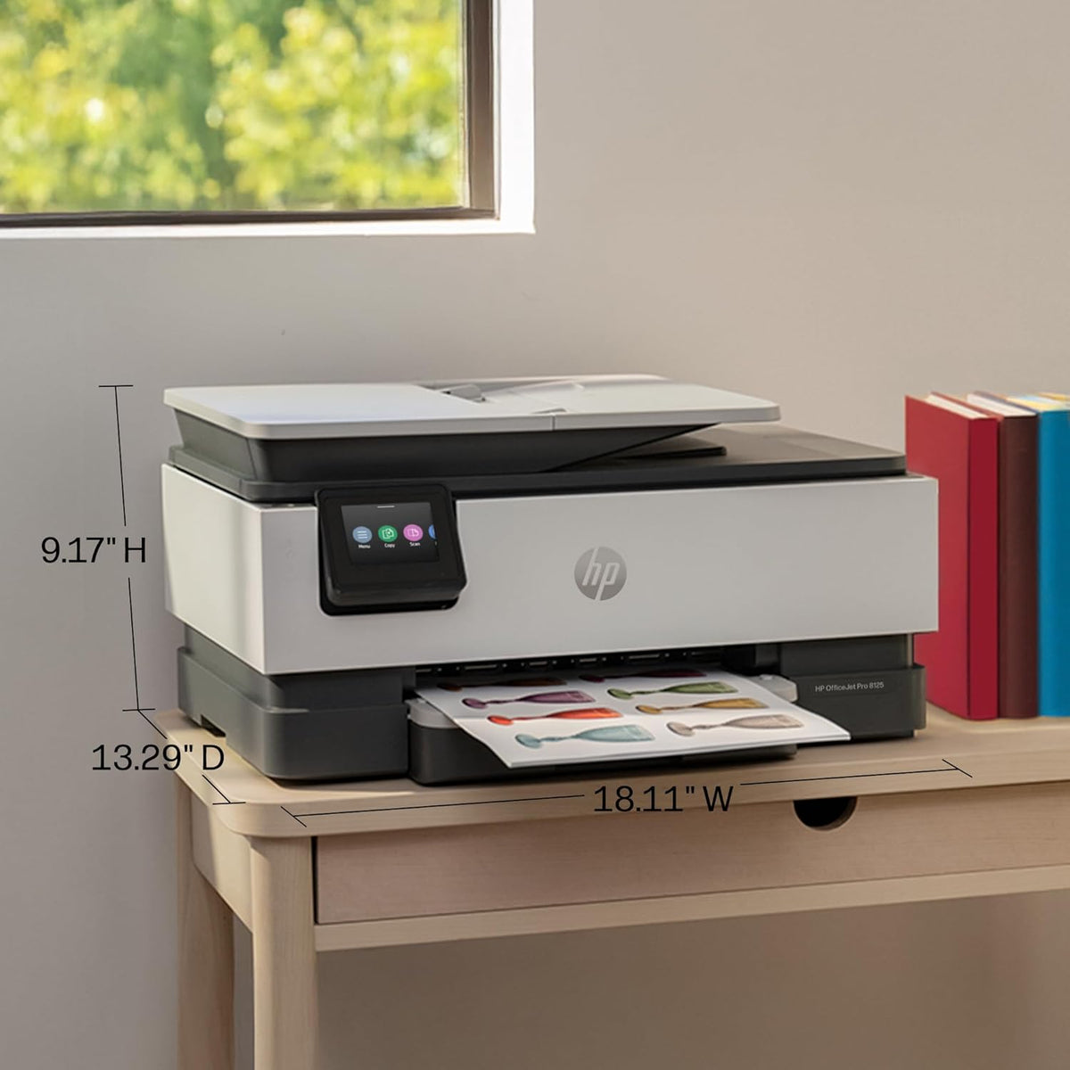 HP OfficeJet Pro 8125 Wireless All-in-One Color Inkjet Printer, Print, Scan, Copy, ADF, Duplex Printing Best-for-Home Office, 3 Month Trial of Instant Ink Included, AI-Capable (C2VJ4A)