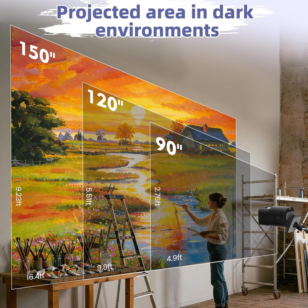 Art Projector for Tracing and Drawing with App, Native 1280P HD Painting Projector for Artists, 8 Pro Tracing Tools for Canvas, Wall Murals, Cake Decorating, Wood Burning & Sketching