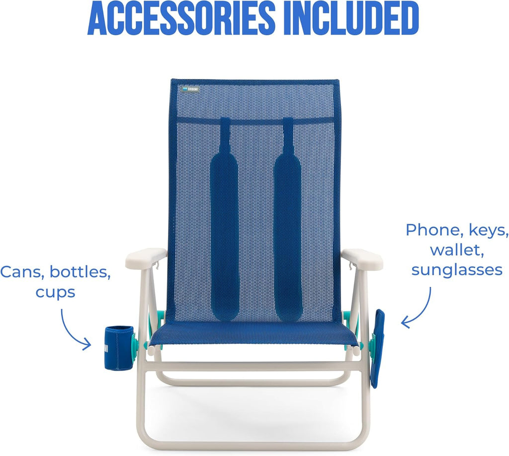Shibumi Shade | Portable Beach Chair for Adults | Anti-Rust Marine Grade Frame | 300lb Capacity | Padded Backpack Straps | Weighs 8 Pounds | Breathable Fabric