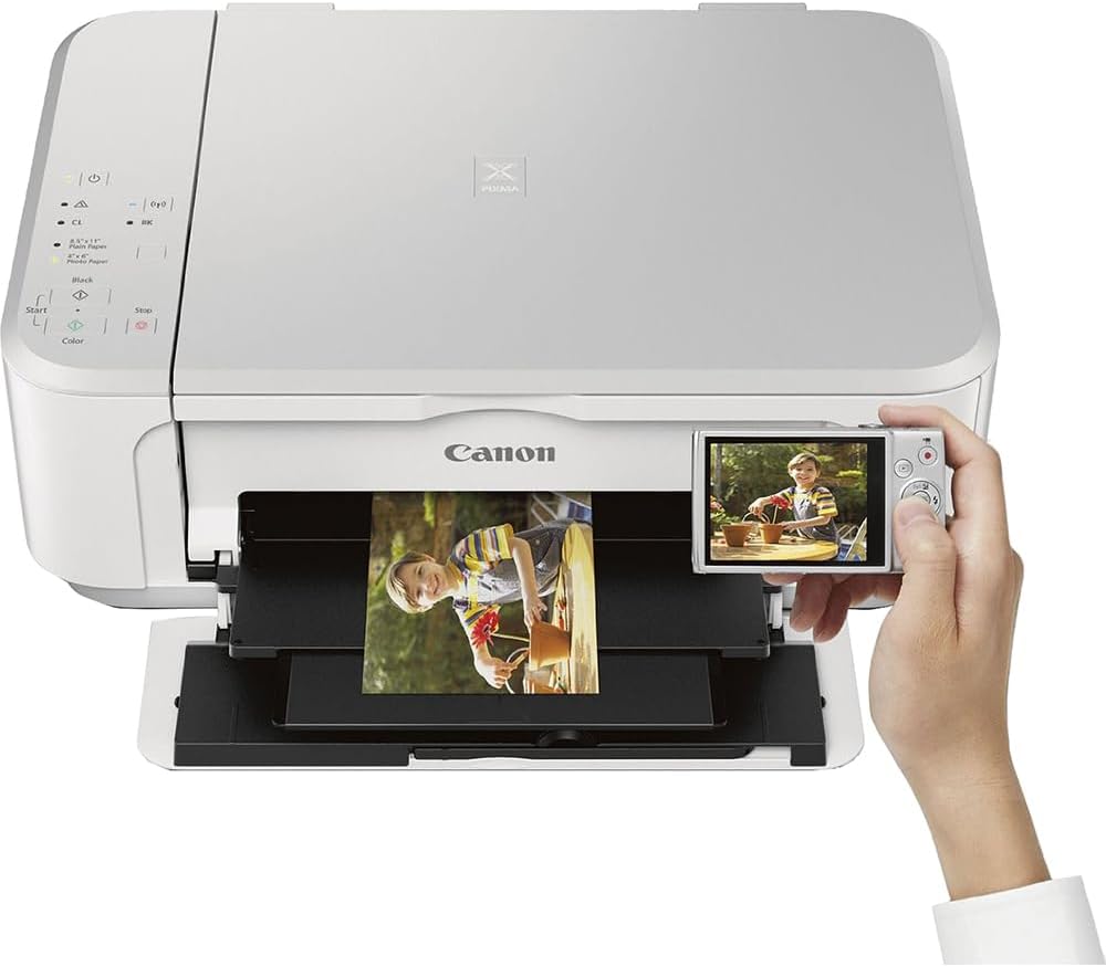 Canon Pixma MG3620 Wireless Inkjet All-in-One White Multifunction Printer 0515C023 Bundle with High Speed 6ft USB Printer Cable and Corel Photo Video Suite (Digital Download)