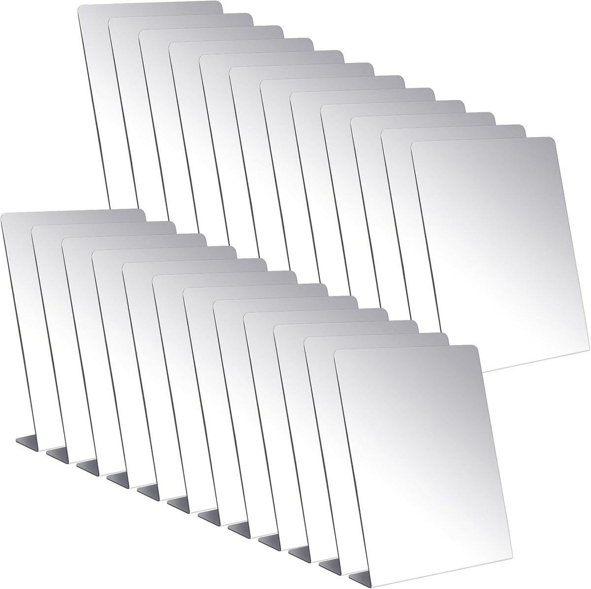 Amyhill 24 Pcs Counter Top Mirror Freestanding Single Self-Portrait Mirror Single Sided Acrylic Desk Glass for Tabletop Bedroom Office Bathroom Home Dorm (8.5 x 9 Inch)