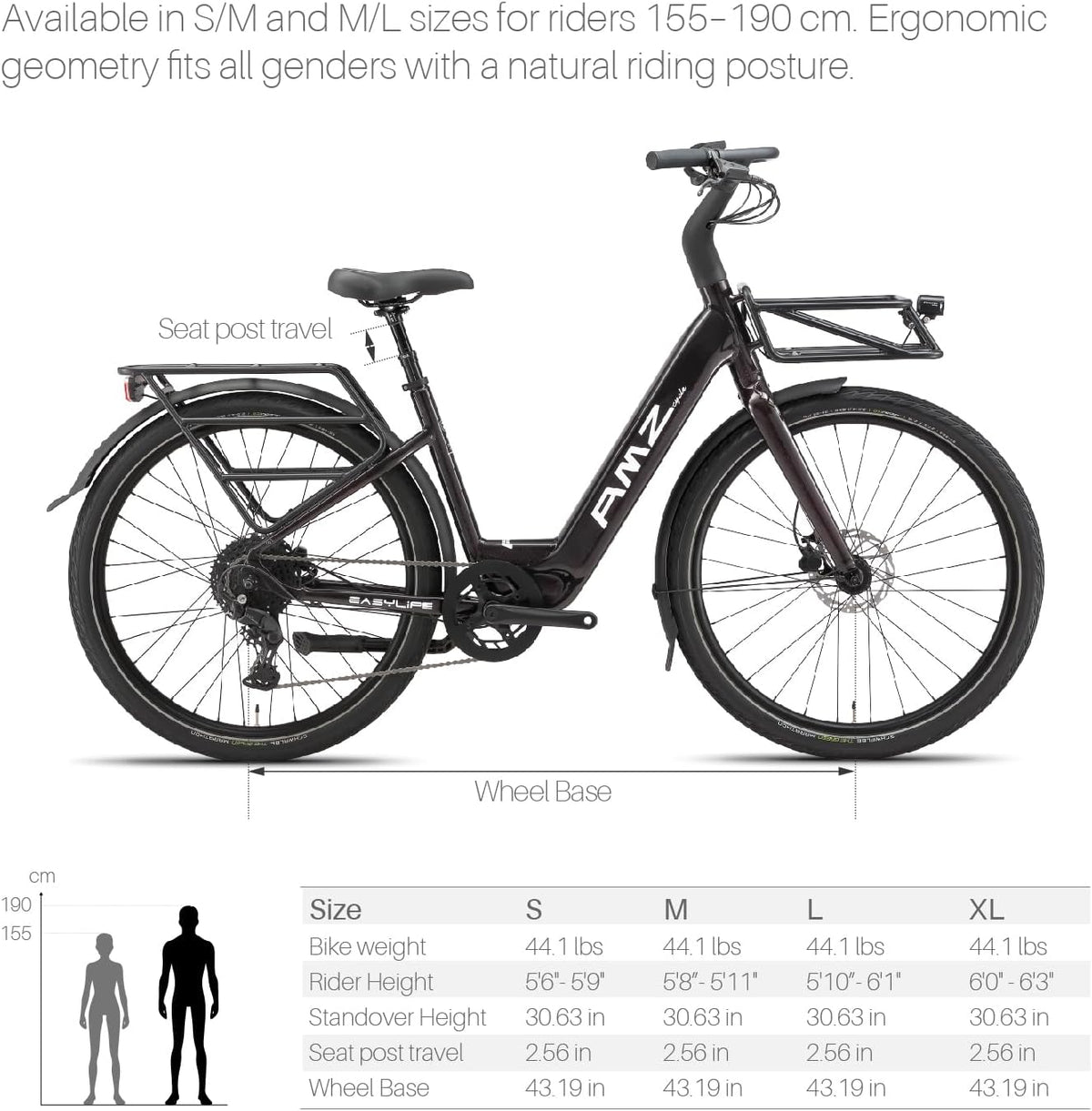 Electric Bike for Adults and Teens, Commuter City ebike with 720W Motor 48V 15Ah Removable Battery for Women, Electric Cargo Bicycle Suitable for Commuting and Shopping, FICR Internal Cable Routing